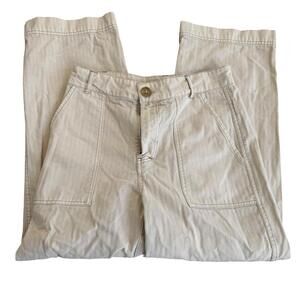 Free People Cream Straight Leg Pants Size 2
